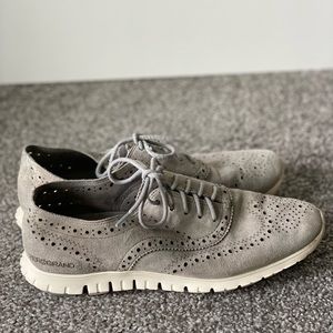 Cole Haan Gray Zerogrand Wingtip Oxford Flats